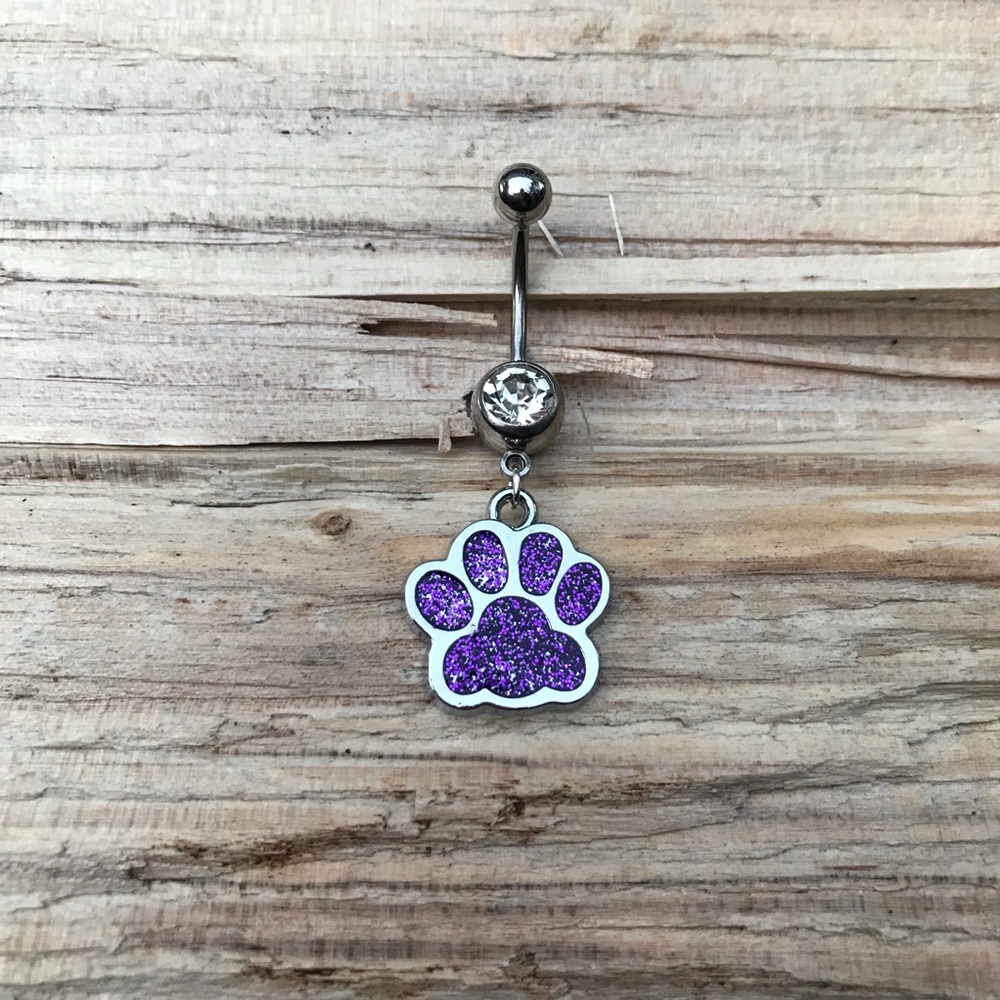 Purple Paw‎ Belly Button Navel Ring